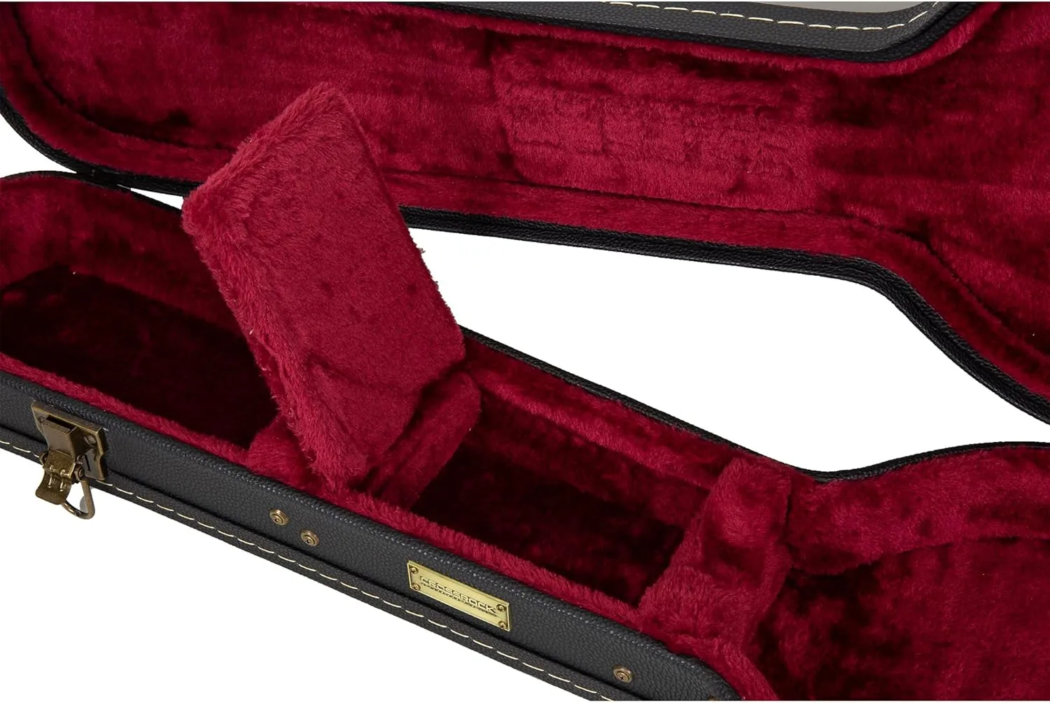 Crossrock Wooden Guitar Case -Fits SG Electric Guitars -Vintage Hardware, Sponge Lining, Metal Feet, Storage Space-Black (CRW520SGBK)
