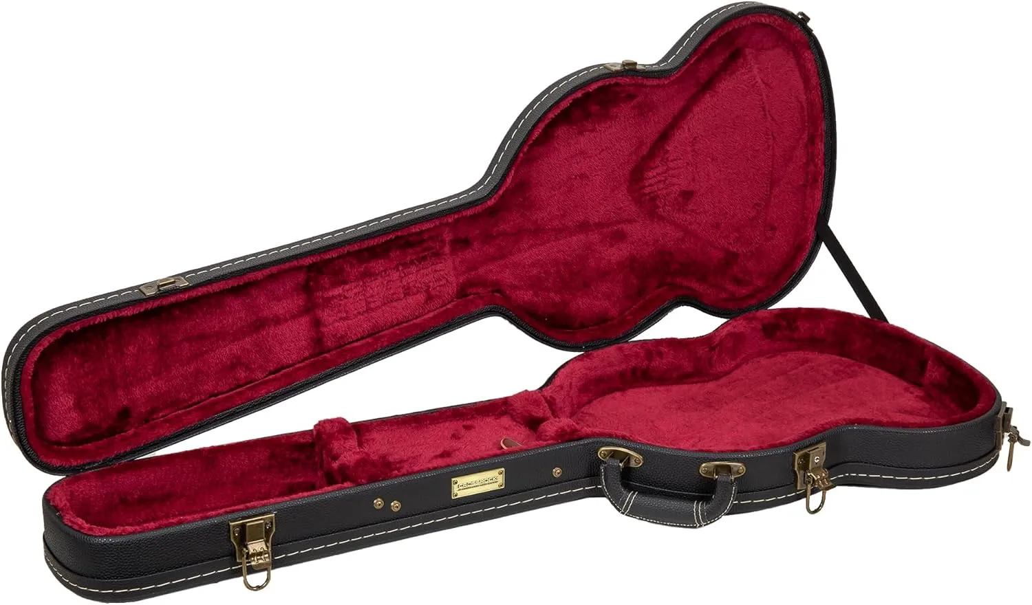 Crossrock Wooden Guitar Case -Fits SG Electric Guitars -Vintage Hardware, Sponge Lining, Metal Feet, Storage Space-Black (CRW520SGBK)