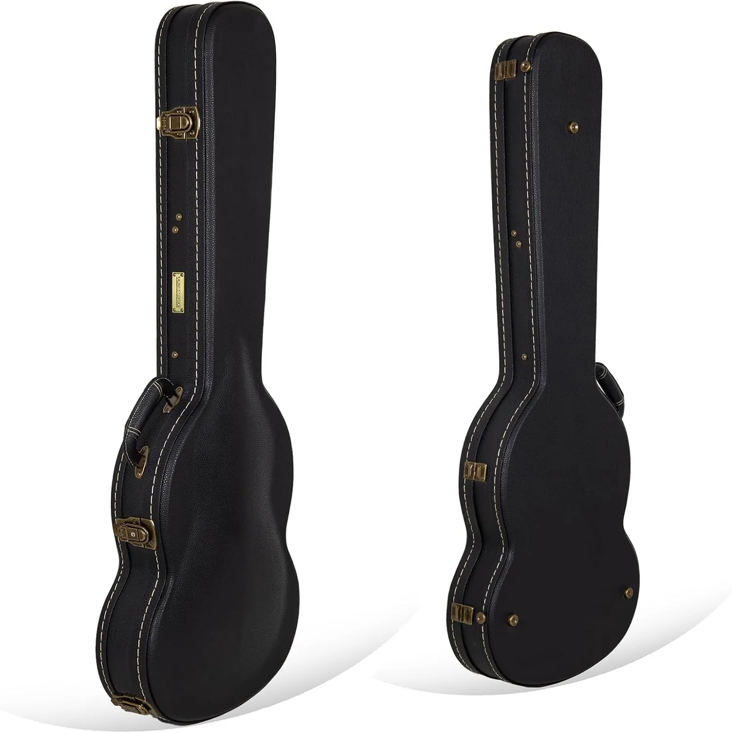 Crossrock Wooden Guitar Case -Fits SG Electric Guitars -Vintage Hardware, Sponge Lining, Metal Feet, Storage Space-Black (CRW520SGBK)