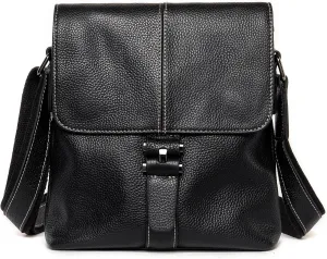 CSCDD Business Casual Men's First Layer Shoulder Crossbody Bag Retro Clamshell