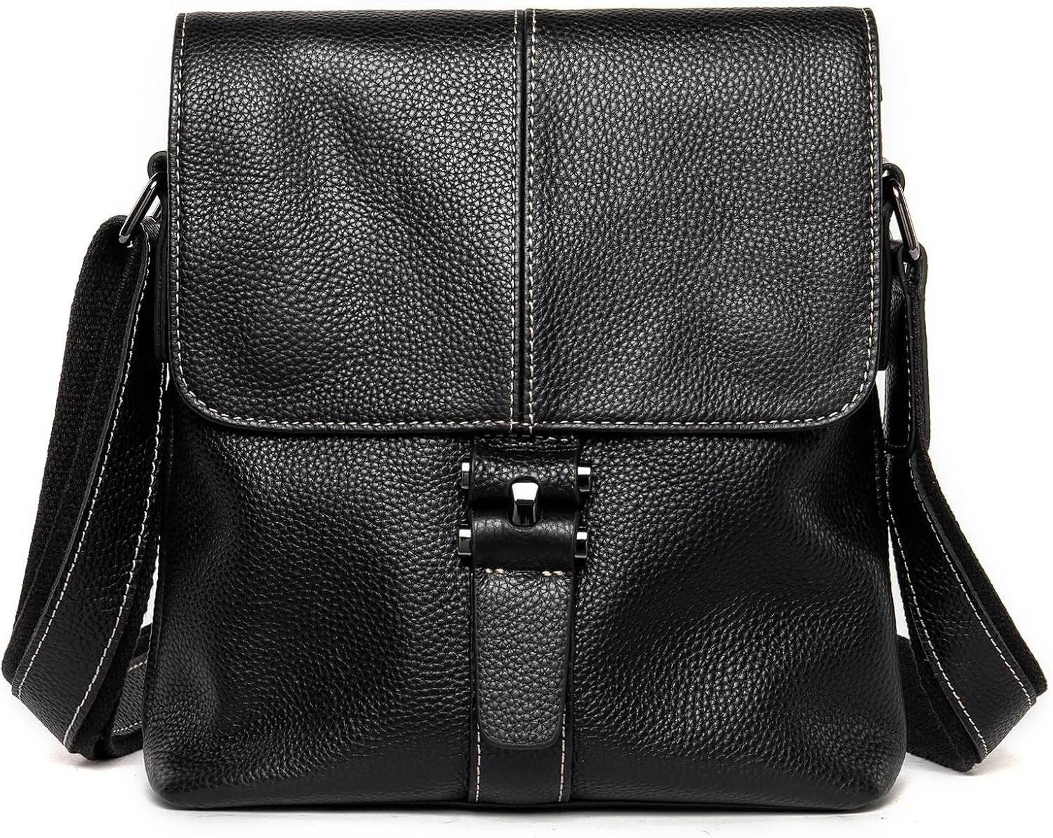CSCDD Business Casual Men's First Layer Shoulder Crossbody Bag Retro Clamshell
