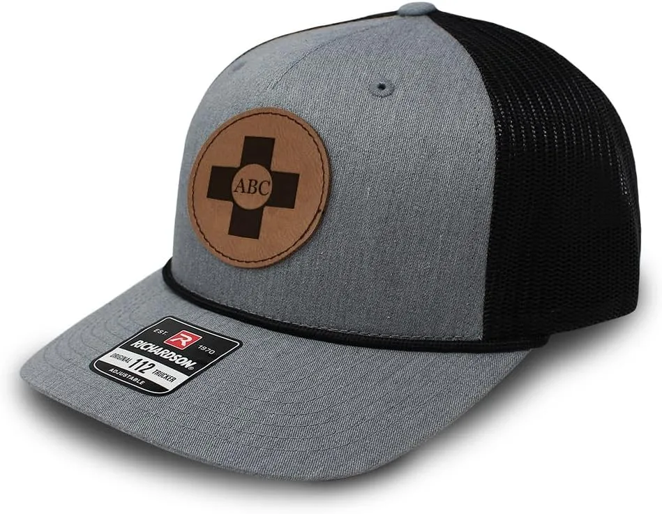 Custom Trucker Mesh Cap Your Monogram Cross Jesus God Sign First Aid B Personalized 5 Panel Hat
