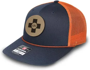 Custom Trucker Mesh Cap Your Monogram Cross Jesus God Sign First Aid B Personalized 5 Panel Hat