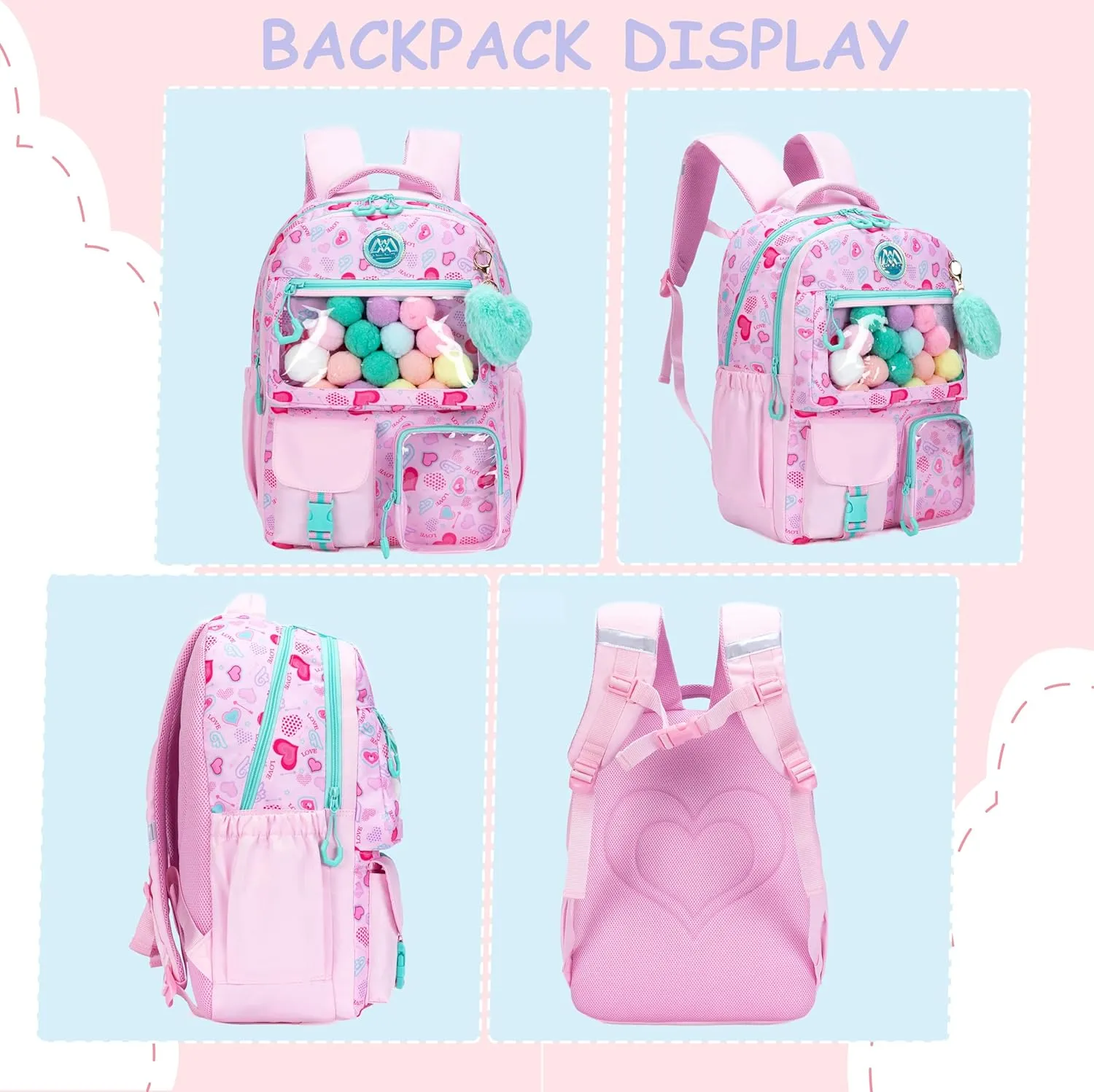 Cute Backpack for Girls Aesthetic Backpack School Backpack for Girls Backpack with Lunch Box Back to School Supplies