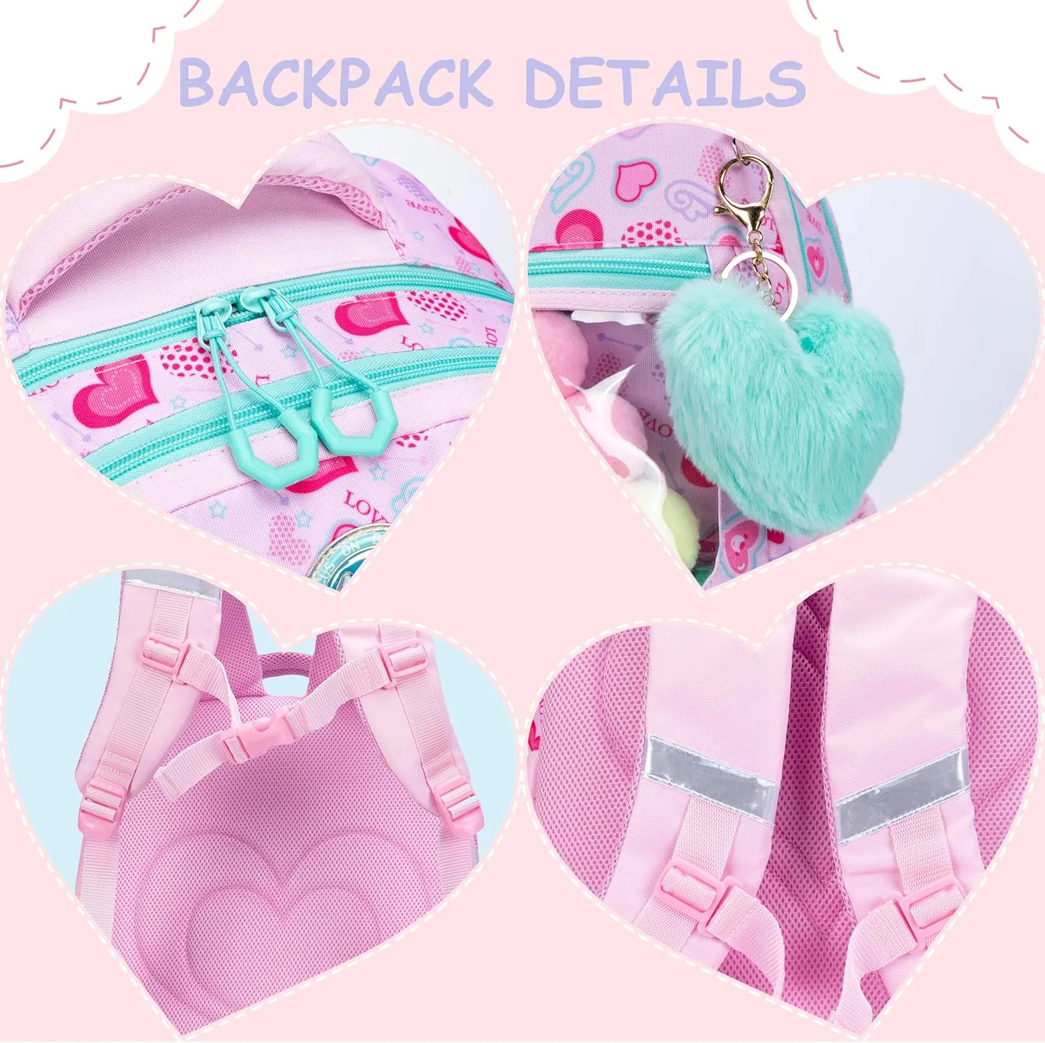 Cute Backpack for Girls Aesthetic Backpack School Backpack for Girls Backpack with Lunch Box Back to School Supplies