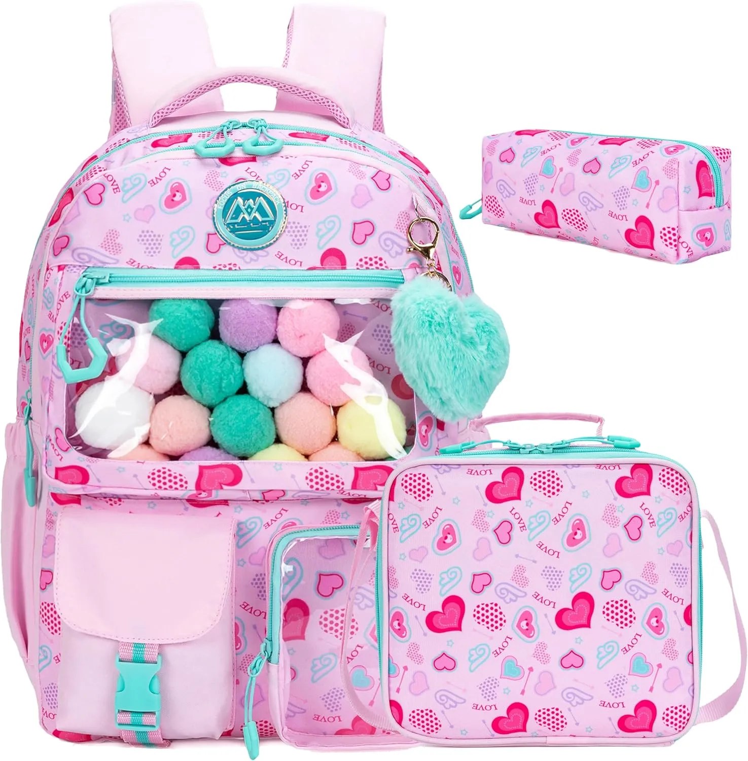 Cute Backpack for Girls Aesthetic Backpack School Backpack for Girls Backpack with Lunch Box Back to School Supplies