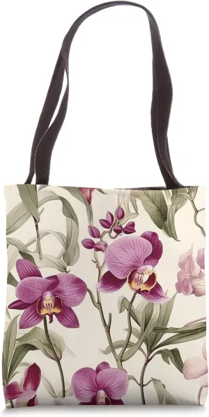 Cute Purple Orchid Flower Tote Bag