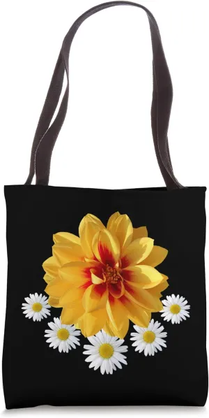 Daisies with Yellow Blossom Floral Floral Pattern Floral Tote Bag