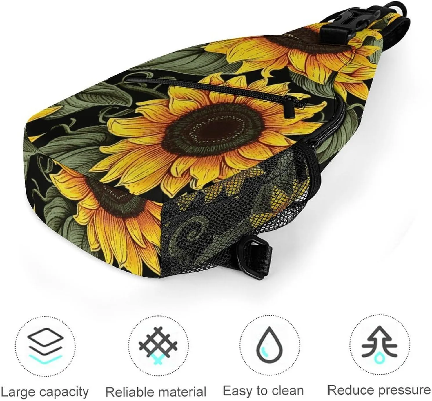 Dark And Light Colors Sling Bag Lightweight Crossbody Chest Pack Travel Shoulder Bag with Adjustable Strap