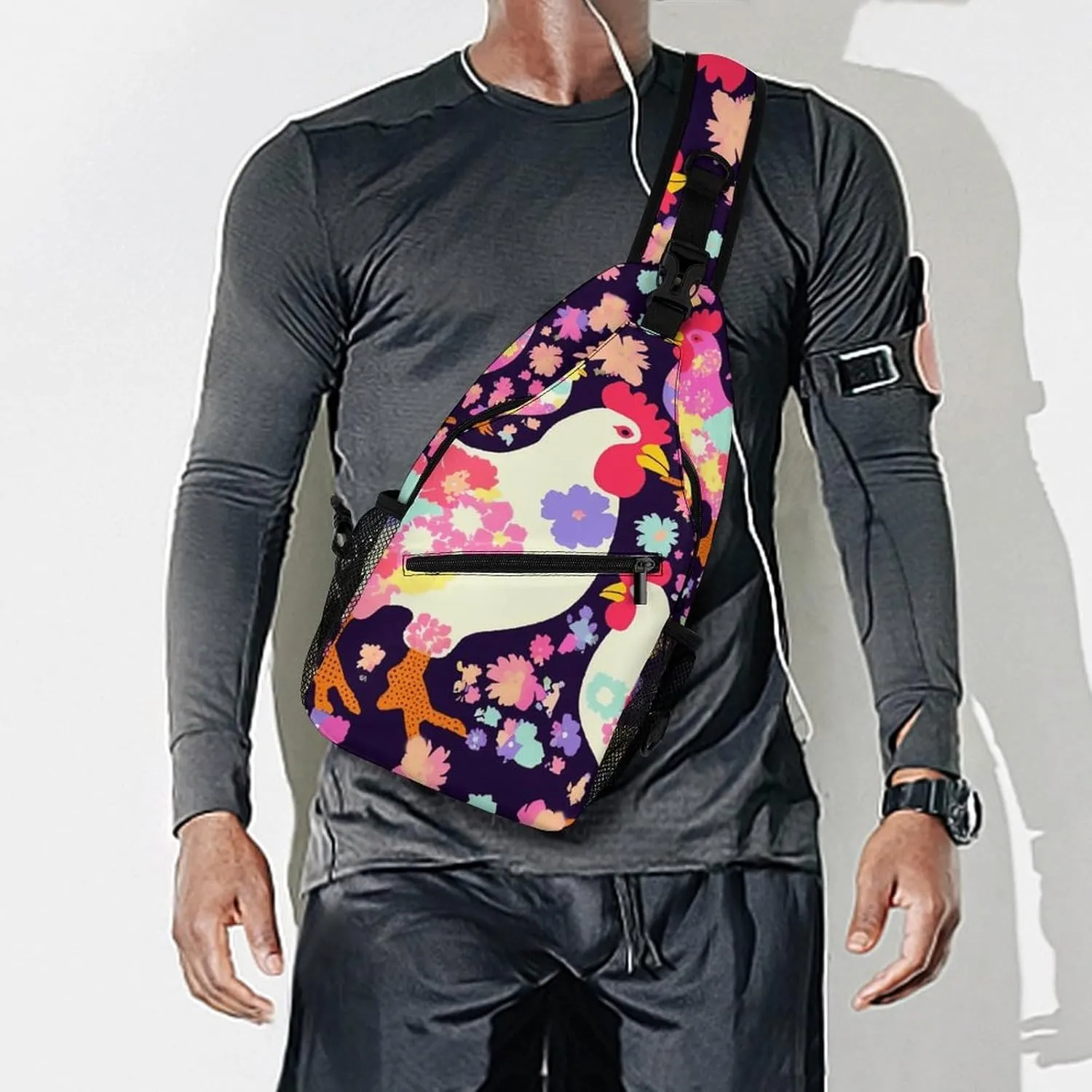 Dark And Light Colors Sling Bag Lightweight Crossbody Chest Pack Travel Shoulder Bag with Adjustable Strap