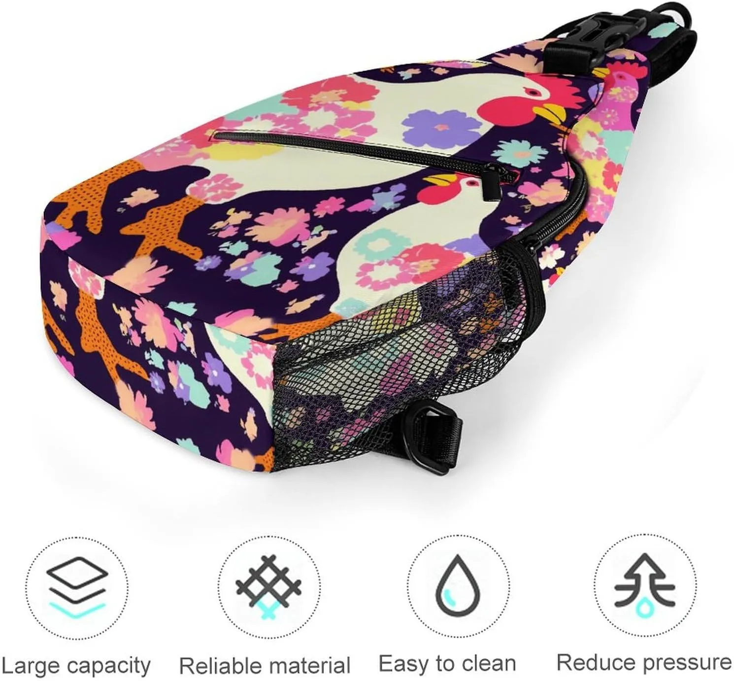 Dark And Light Colors Sling Bag Lightweight Crossbody Chest Pack Travel Shoulder Bag with Adjustable Strap