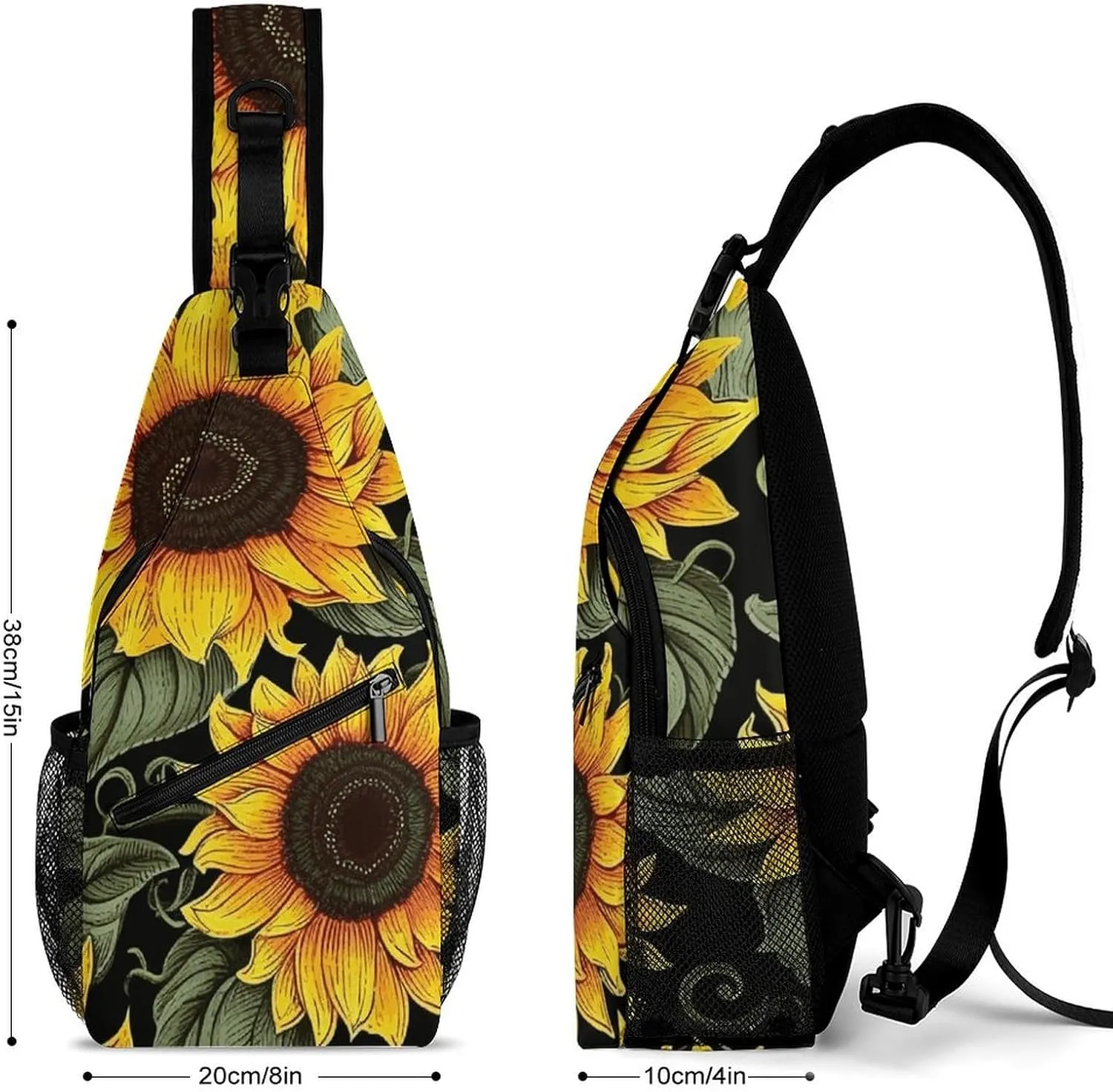 Dark And Light Colors Sling Bag Lightweight Crossbody Chest Pack Travel Shoulder Bag with Adjustable Strap