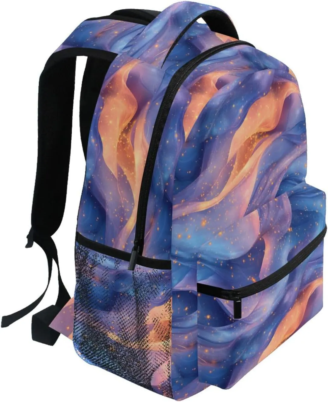 Day Backpack for Women Men Waterproof Personal Backpack with Chest Strap for College Work Peach Blue Purple