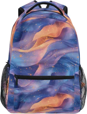 Day Backpack for Women Men Waterproof Personal Backpack with Chest Strap for College Work Peach Blue Purple