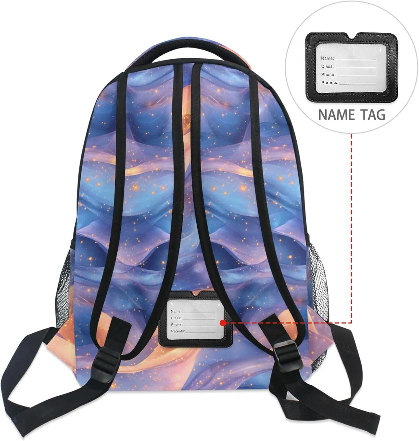 Day Backpack for Women Men Waterproof Personal Backpack with Chest Strap for College Work Peach Blue Purple