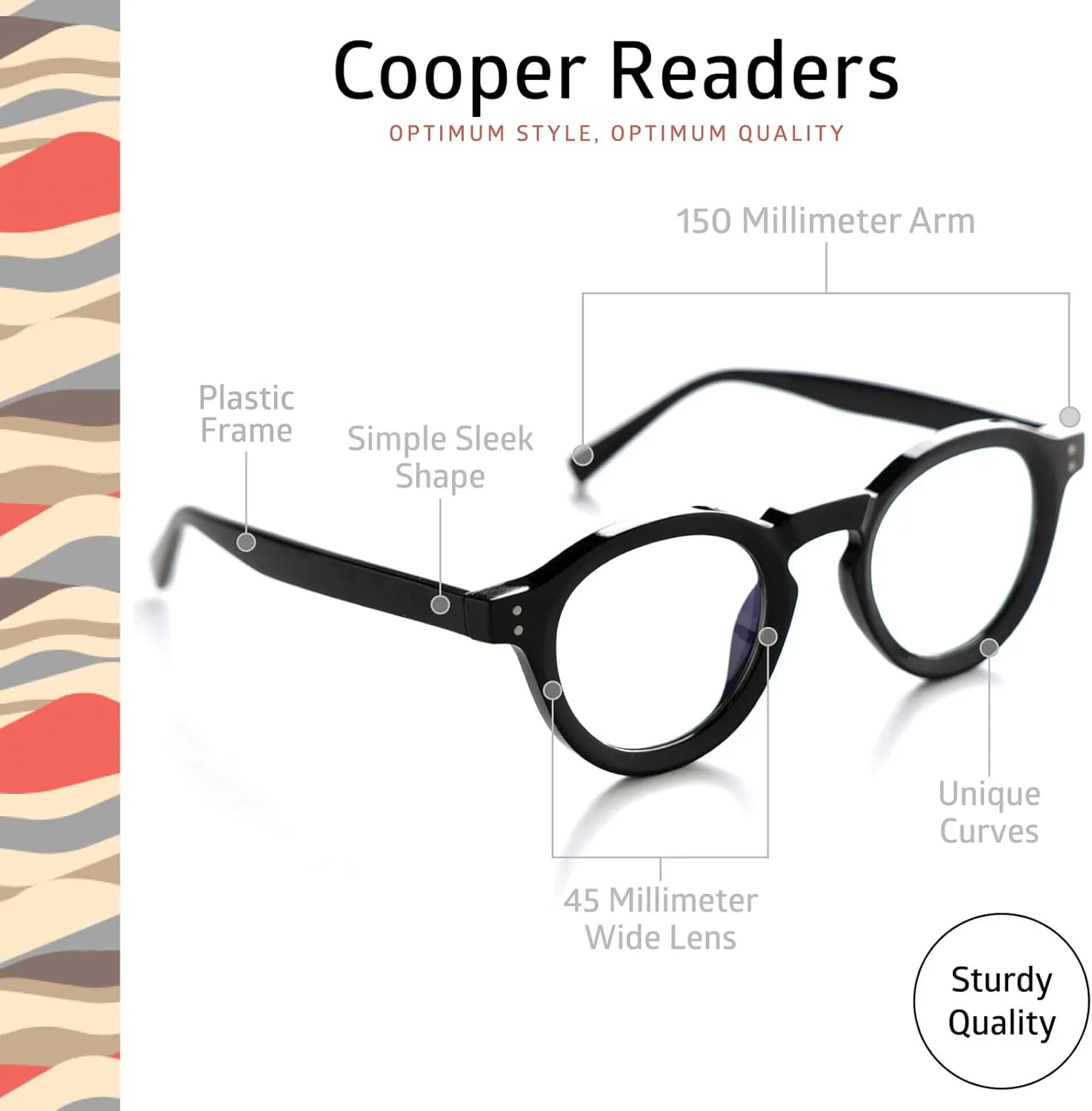 Daydream Readers Spring-Mounted Hinges Scratch-Resistant Lenses Round Frame Reading Glasses For Men and Women