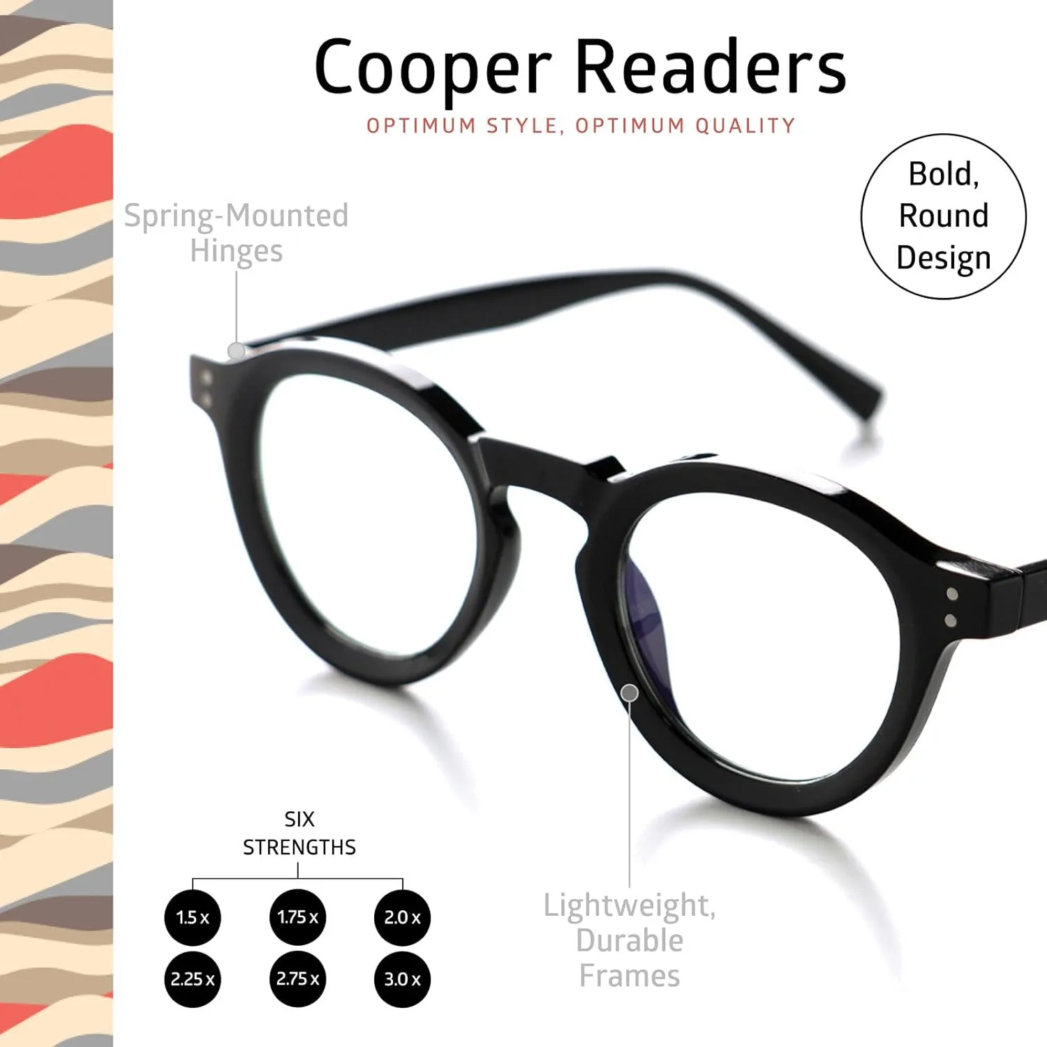 Daydream Readers Spring-Mounted Hinges Scratch-Resistant Lenses Round Frame Reading Glasses For Men and Women