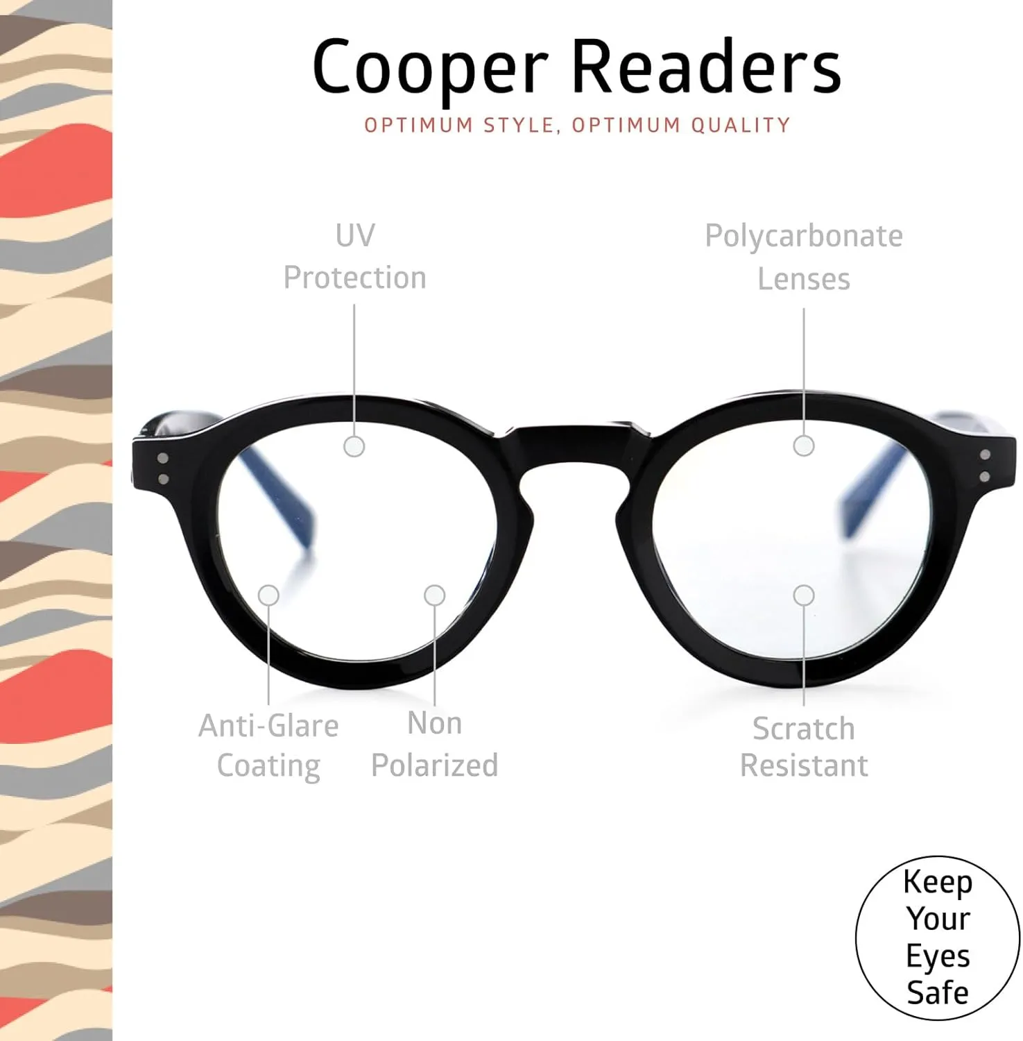 Daydream Readers Spring-Mounted Hinges Scratch-Resistant Lenses Round Frame Reading Glasses For Men and Women