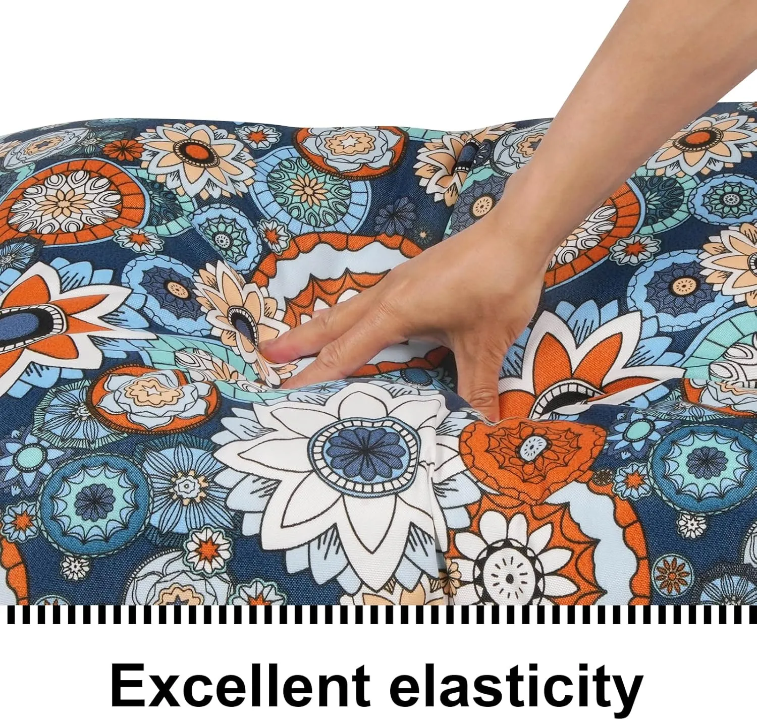 Deep Seat Cushions, Outdoor Cushions, Patio Furniture Cushions, Deep Seat & Back Cushion Patio Cushions for Backyard Couch Sofa Fade Resistant (22x24x4 in, Blue Chrysanth)