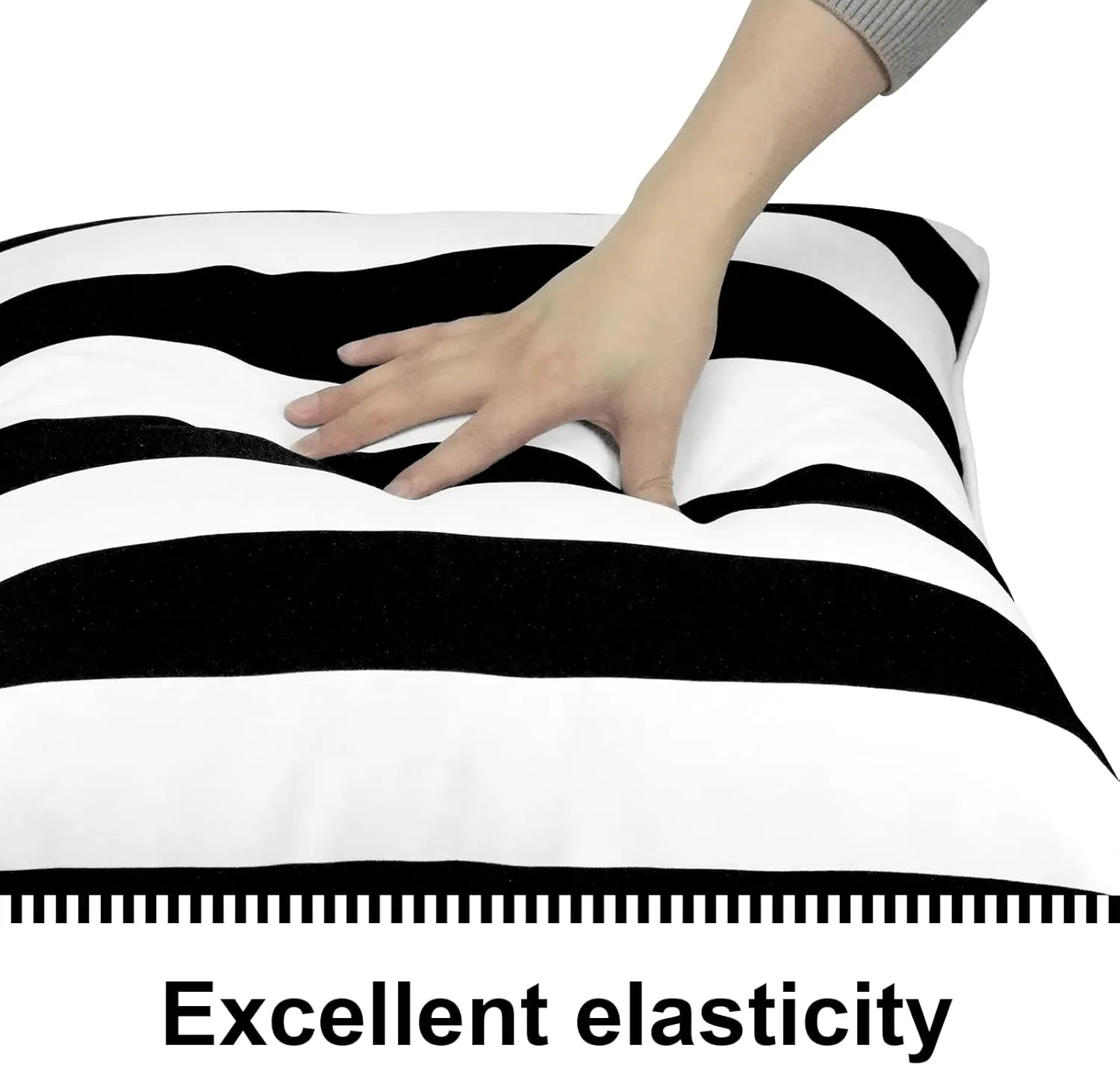 Deep Seat Cushions, Outdoor Cushions, Patio Furniture Cushions, Deep Seat & Back Cushion Patio Cushions with Rmoveable Cover for Backyard Couch Sofa Fade Resistant (22x24x4 in, Black Stripes)