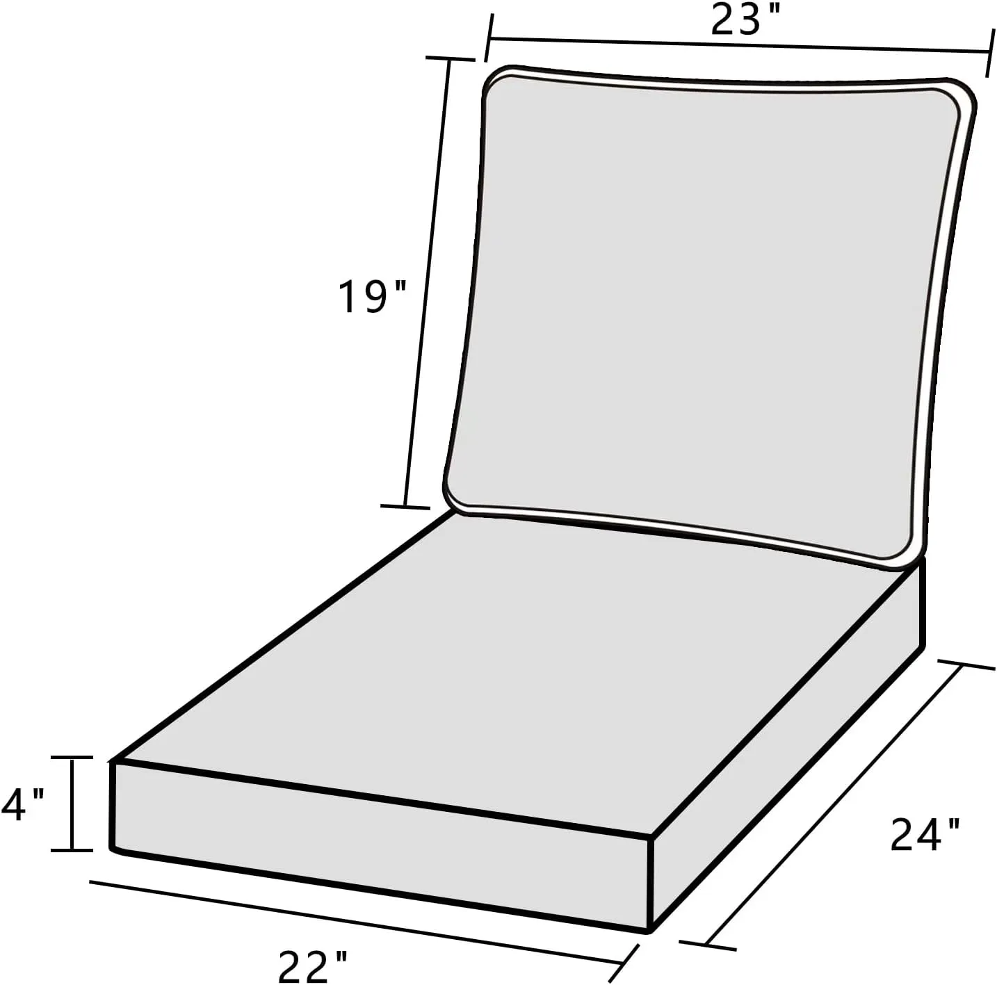 Deep Seat Cushions, Outdoor Cushions, Patio Furniture Cushions, Deep Seat & Back Cushion Patio Cushions with Rmoveable Cover for Backyard Couch Sofa Fade Resistant (22x24x4 in, Blue Geometry)