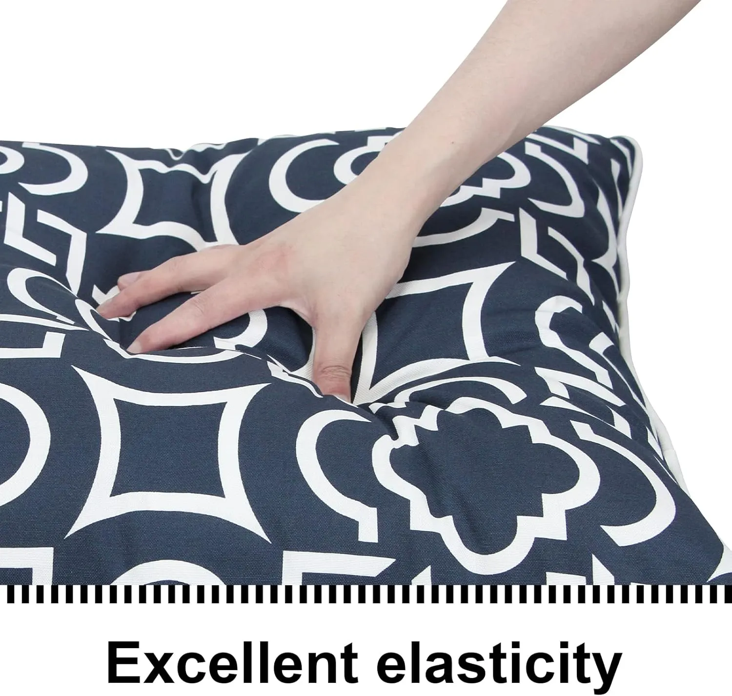 Deep Seat Cushions, Outdoor Cushions, Patio Furniture Cushions, Deep Seat & Back Cushion Patio Cushions with Rmoveable Cover for Backyard Couch Sofa Fade Resistant (22x24x4 in, Blue Geometry)