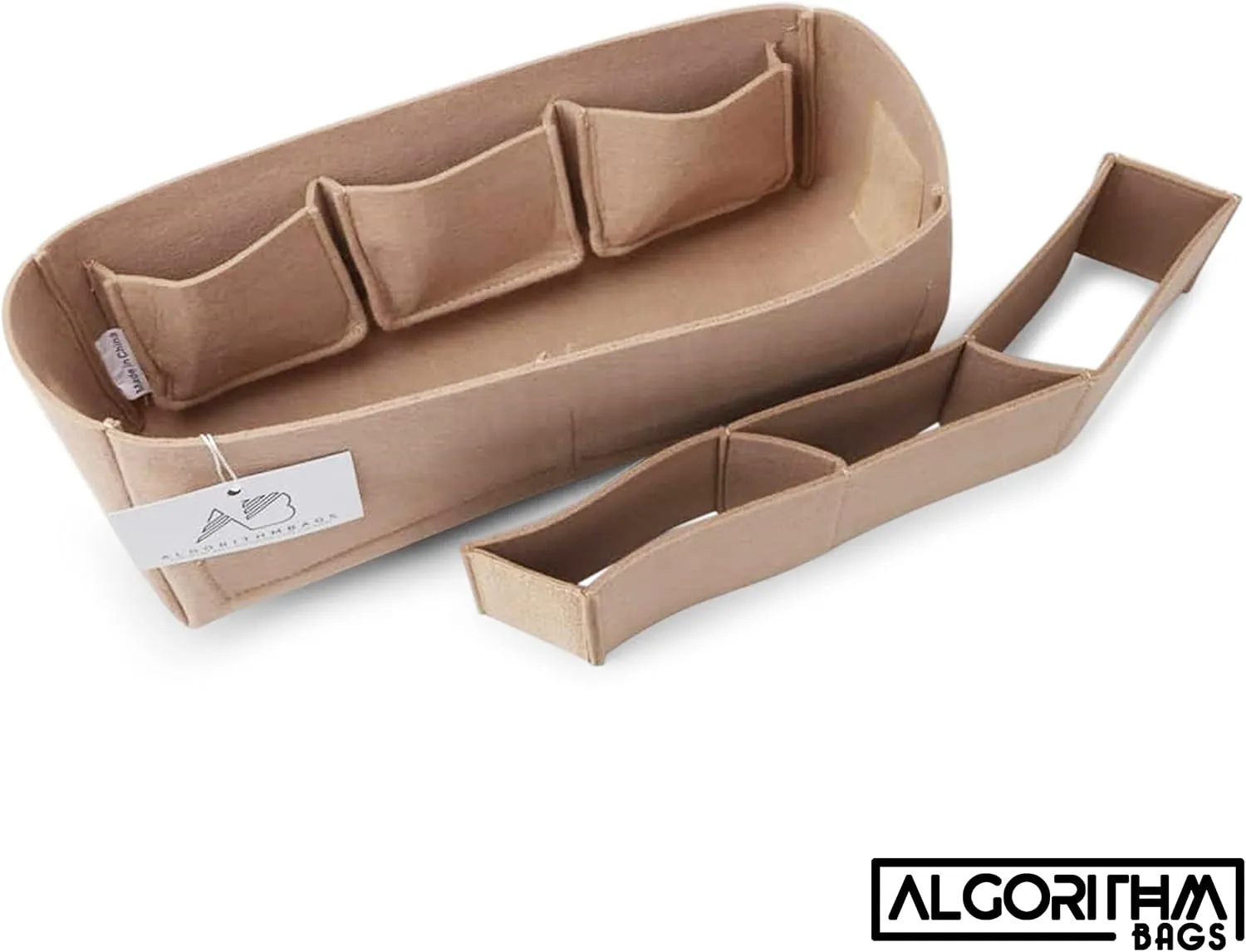 Designed for LV Artsy MM GM | Luxury Purse Organizer Insert, 2.5mm Felt Beige Liner Shaper (Taupe, MM)