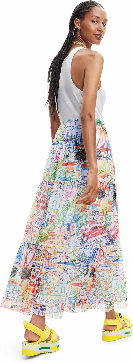Desigual Women's Long Combination Tulle Dress