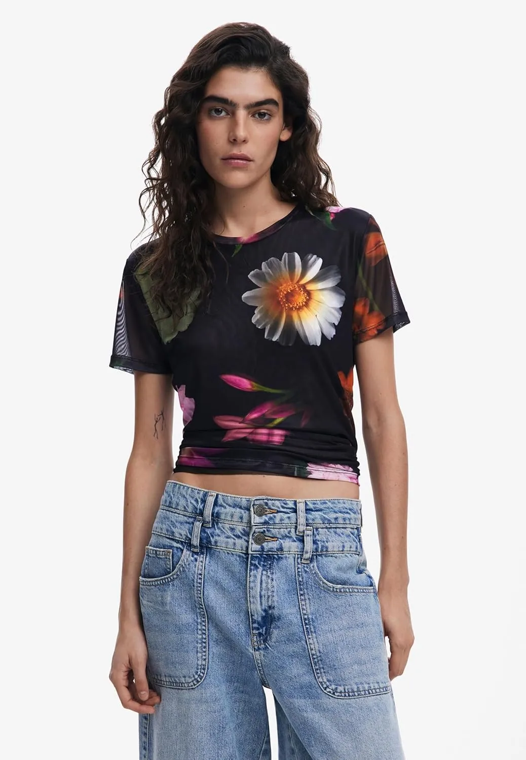 Desigual Women's Printed Tulle T-Shirt