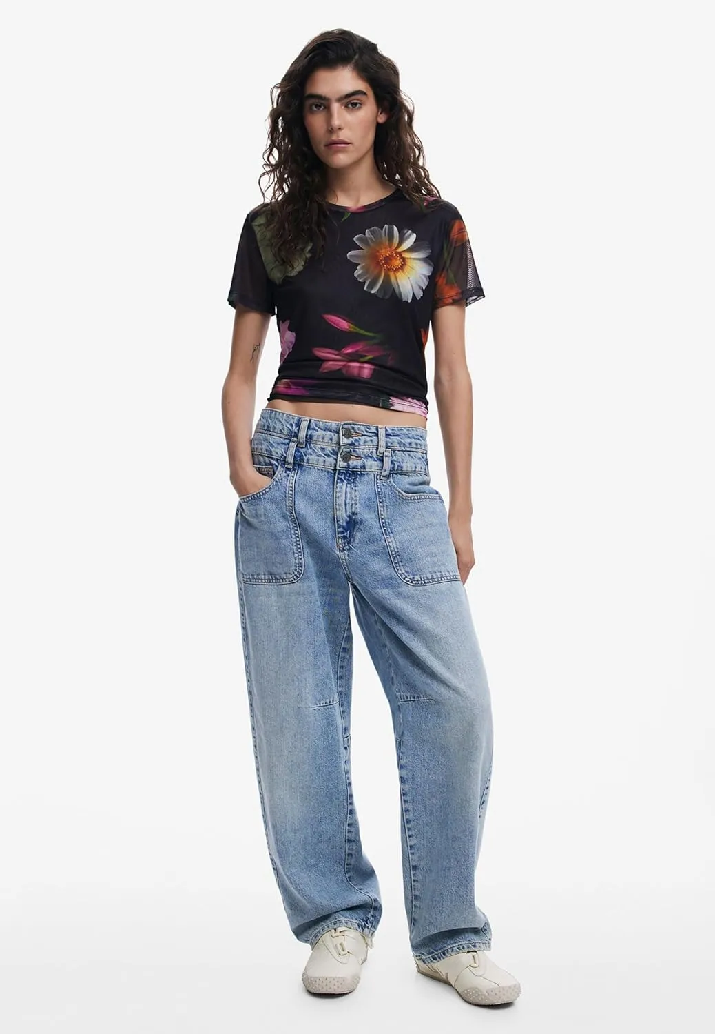 Desigual Women's Printed Tulle T-Shirt