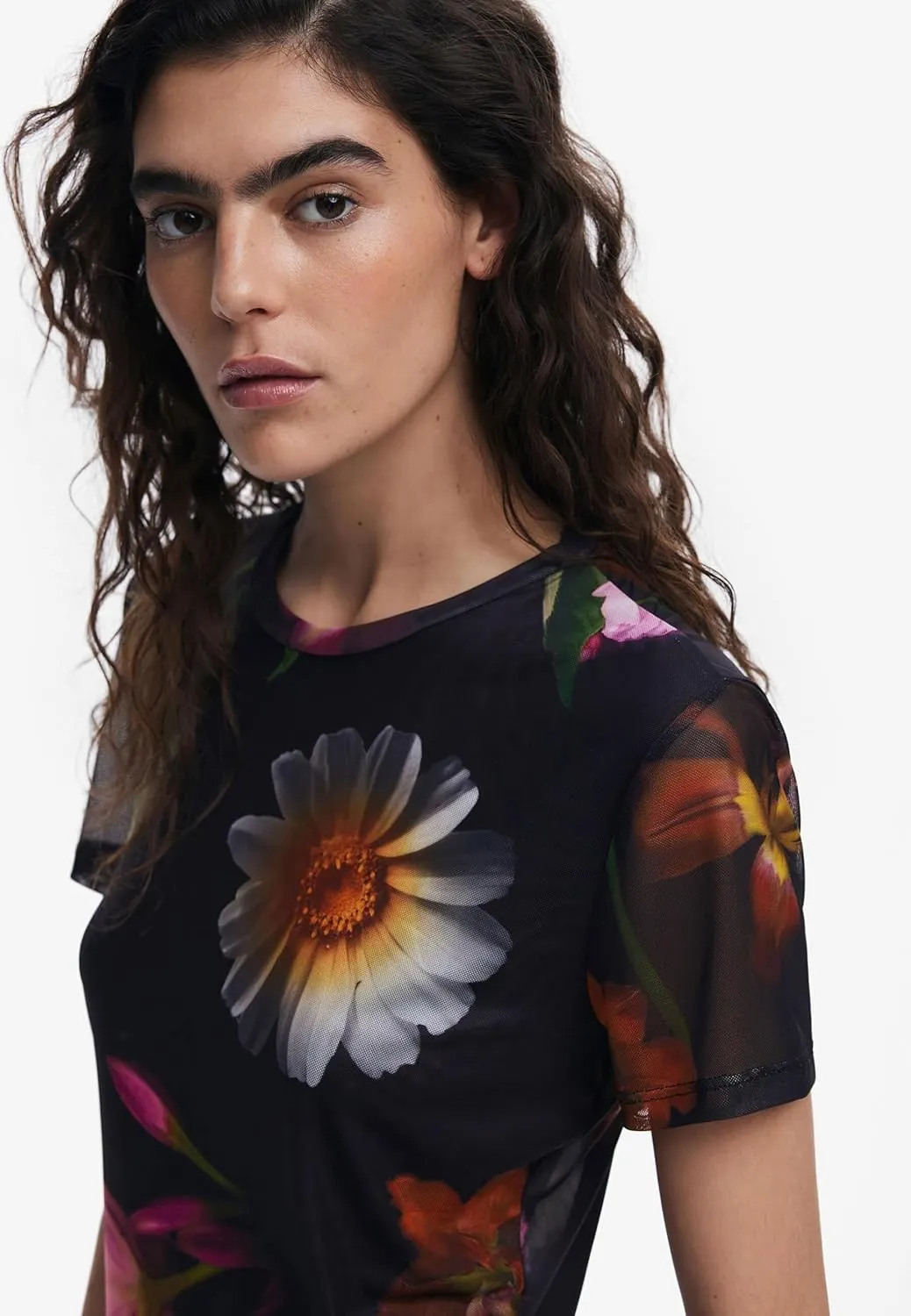 Desigual Women's Printed Tulle T-Shirt