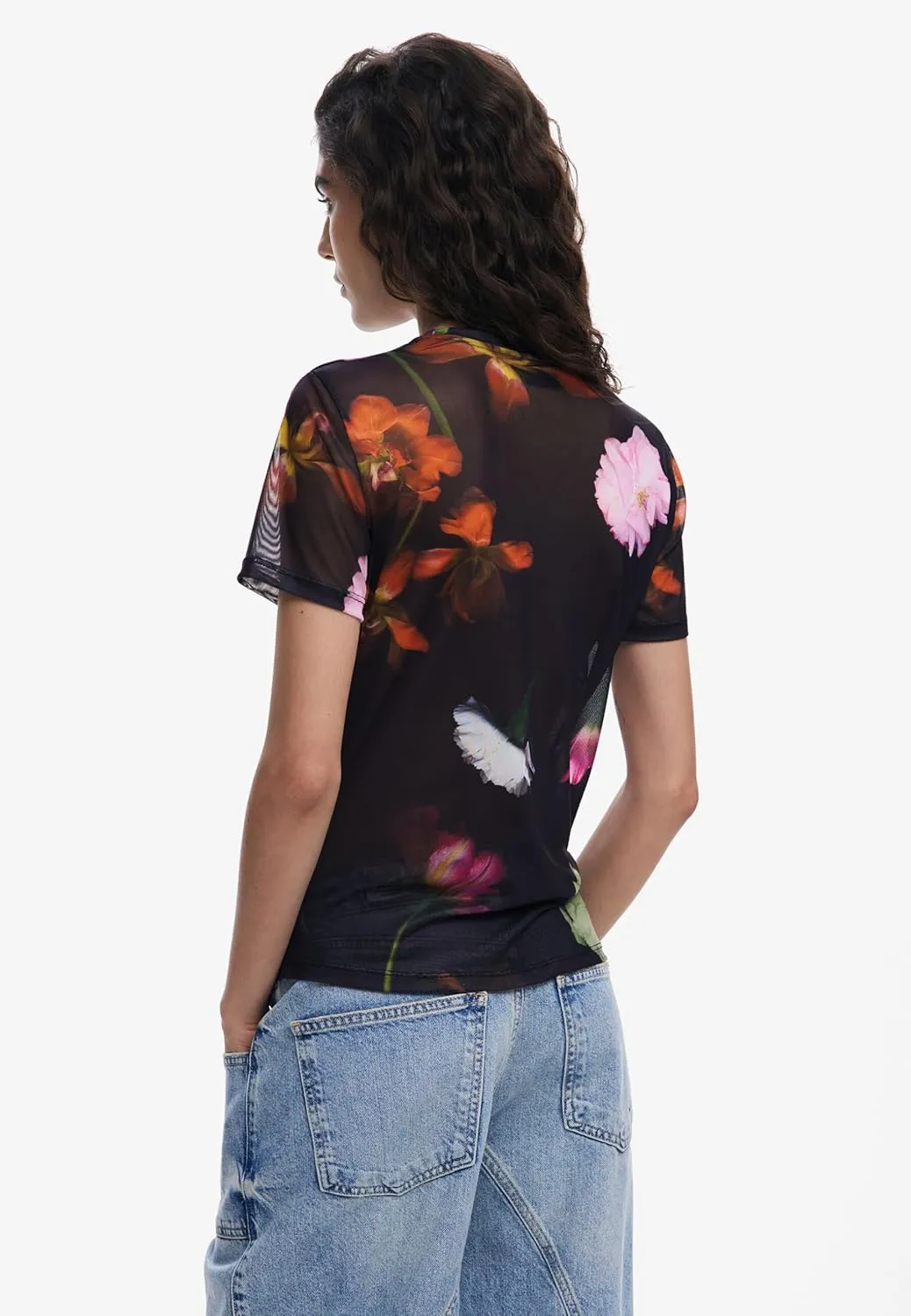 Desigual Women's Printed Tulle T-Shirt