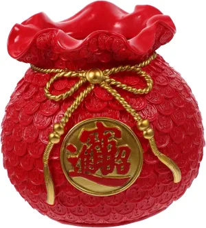 Desktop Vase Money Bag Design Resin Luck-Bag Decor Year Flower Vase for Home Decoration