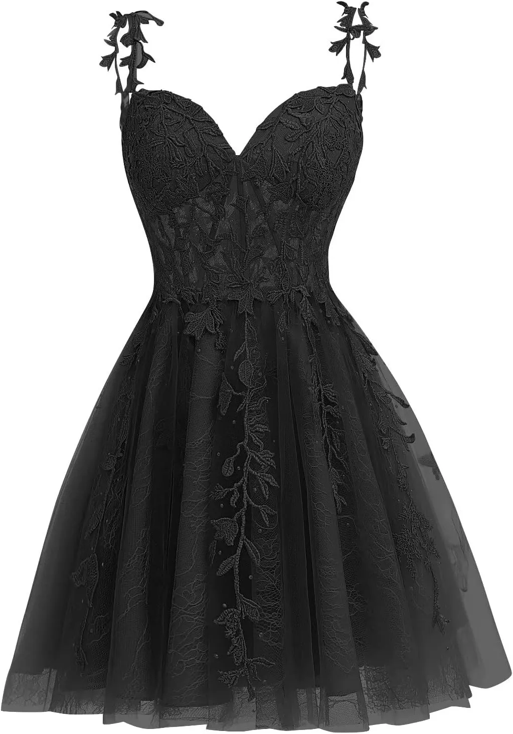 Dessiny Junior's Spaghetti Straps Short Prom Dresses Lace for Teens 2024 Tulle Homecoming Dress Cocktail Gowns DE04