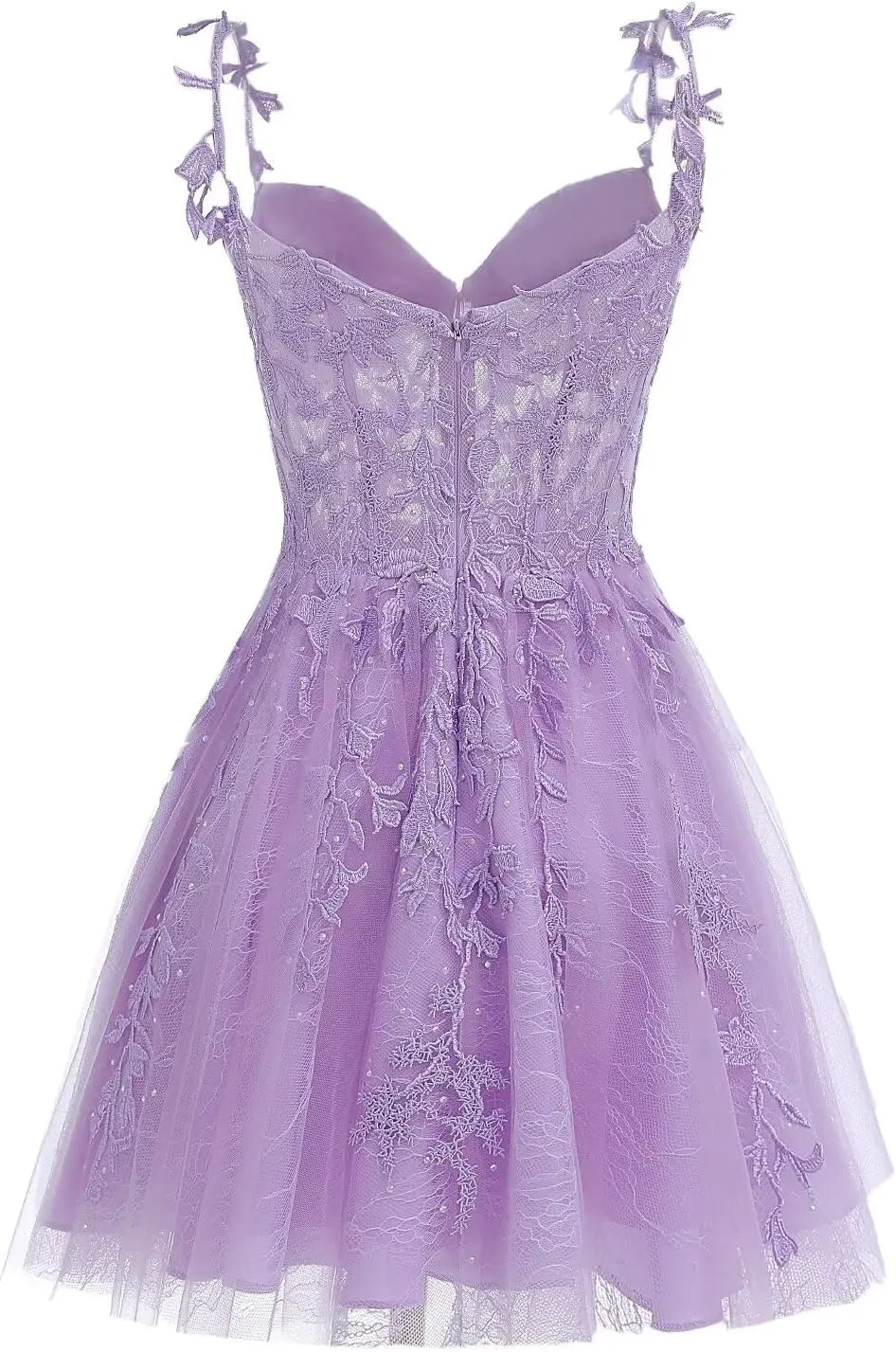 Dessiny Junior's Spaghetti Straps Short Prom Dresses Lace for Teens 2024 Tulle Homecoming Dress Cocktail Gowns DE04