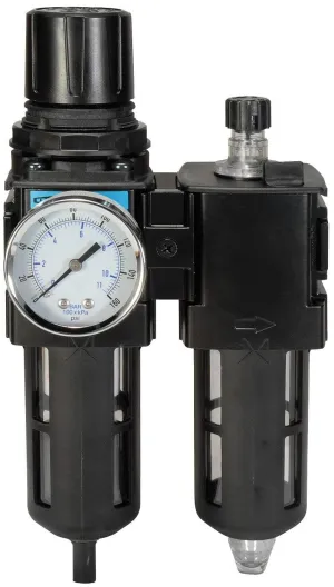 Dixon D18-04M Wilkerson D18 1/2" Combination Unit, Transparent Bowl with Guard, Manual Drain, Metal/Plastic