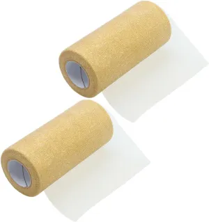 DIY Material Pack 2 Rolls Glitter Tulle Mesh Tulle Ribbons Spool for Craft Decorative Wrapping