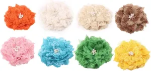 DIY Vintage Burlap Flowers Set 8pcs Natural Jute Flower Decorations Party Wedding Decor Craft Supplies