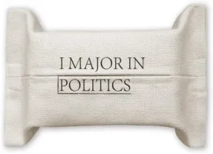 DIYthinker Quote I Major in Politics Tissue Paper Cover Holder Cotton Linen Bag