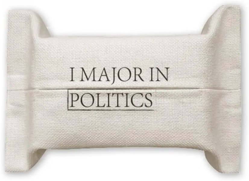 DIYthinker Quote I Major in Politics Tissue Paper Cover Holder Cotton Linen Bag