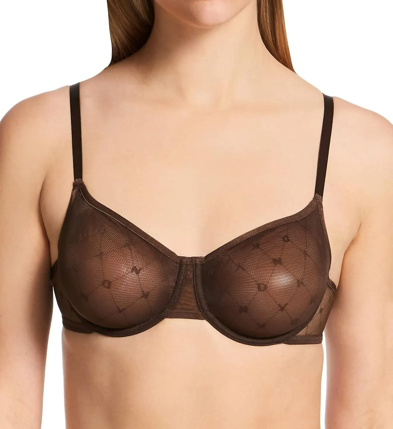 DKNY Women's Monogram Mesh Unlined Demi Bra