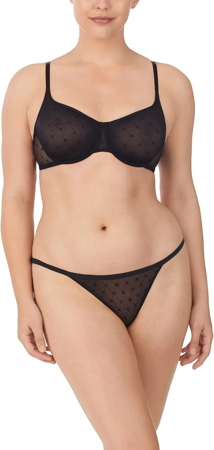DKNY Women's Monogram Mesh Unlined Demi Bra