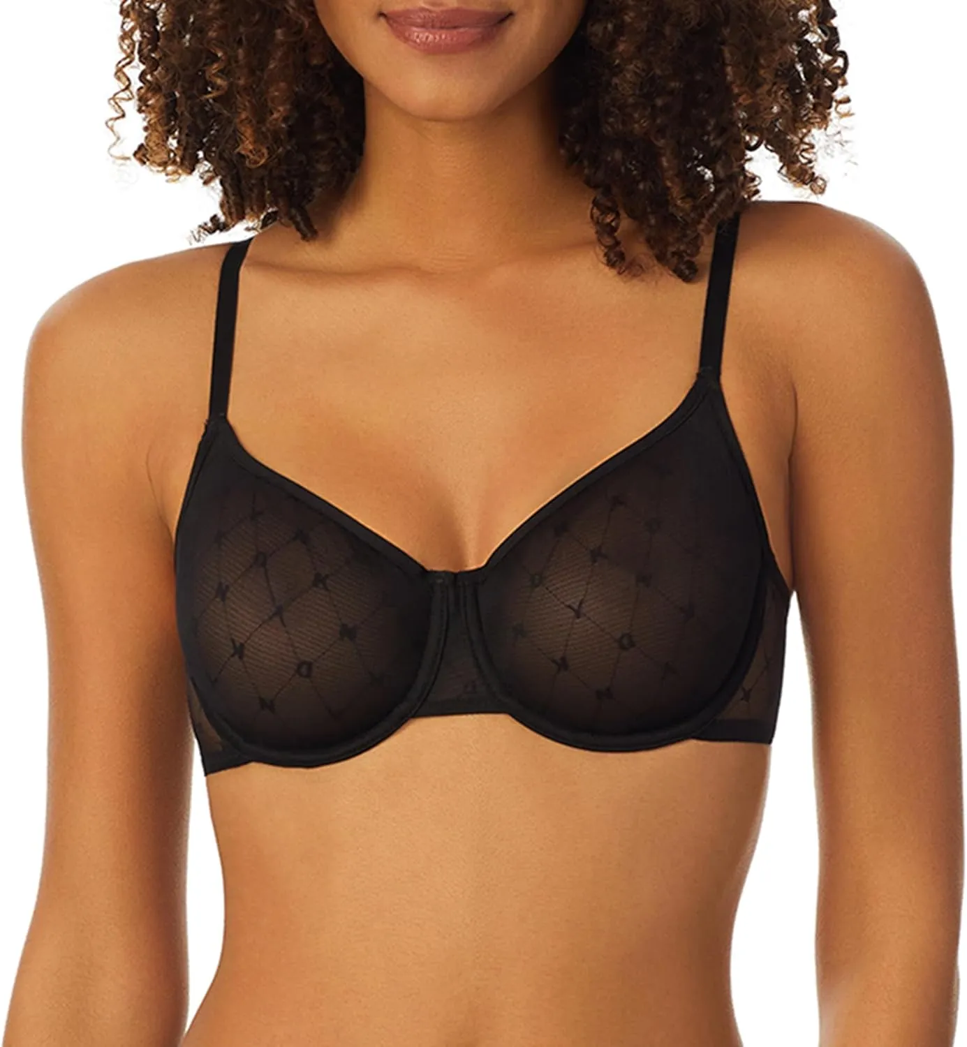 DKNY Women's Monogram Mesh Unlined Demi Bra