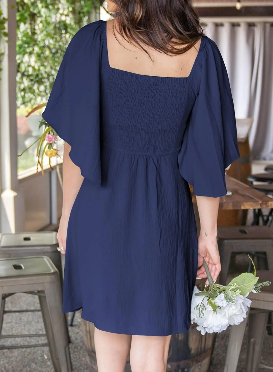 Dokotoo Womens Dresses 2025 Spring Summer Deep V Neck Elegant Bow tie Mini Dress S-XL
