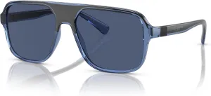 Dolce & Gabbana DG6134 Men's Sunglasses Transparent Blue/Black/Dark Blue 57