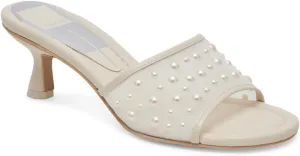 Dolce Vita Womens MEEZA Pearl Embellished Kitten Heels Ivory 10 Medium (B,M)