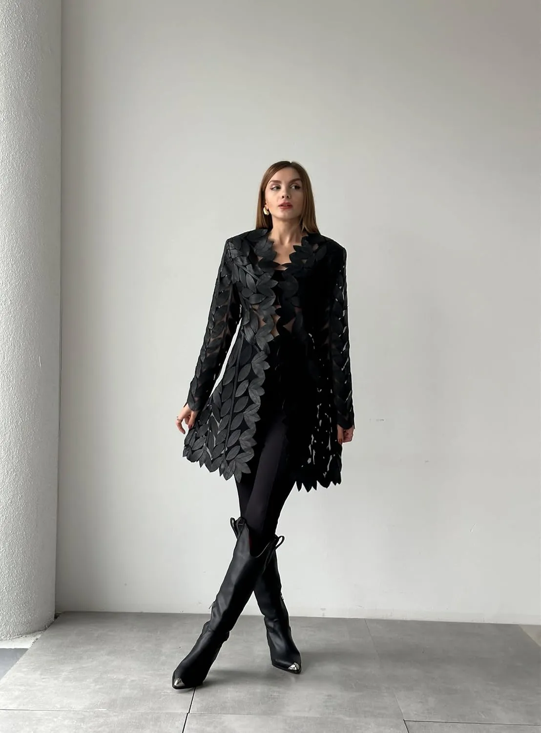 Dominante Women's Black Genuine Lambskin Handmade Leather Jacket