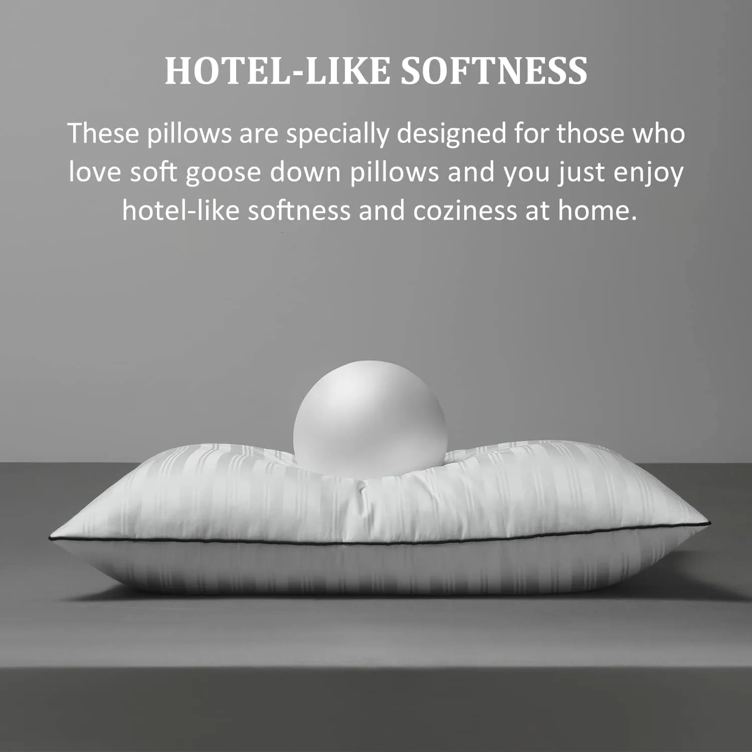 downluxe Goose Down Pillows - Hotel Collection Feather Pillows for Back, Stomach or Side Sleepers, Down Pillows King Size Set of 2 (20"x36")