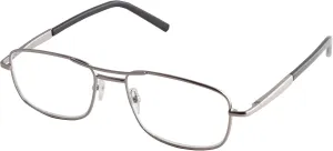 Dr. Dean Edell Premier Silver Metal Aviator with 3/4 Length Black Plastic Temple Tips and SH and DDE Case, 2.25, 0.200 Ounce