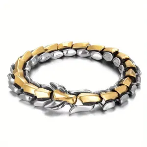 Dragon Ray Explosive Silver Plated Vintage Dragon Monogram Bracelet